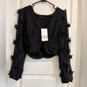 NWT Zara Floral Blouse